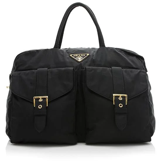 Prada Vintage Tessuto Double Pocket Tote