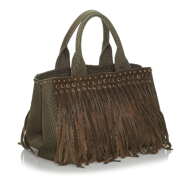 Prada Fringed Canapa Handbag 5JspMj