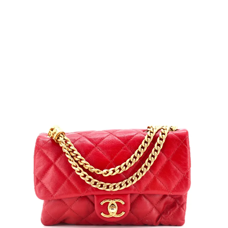 All Slide Long Flap Bag Quilted Lambskin Small