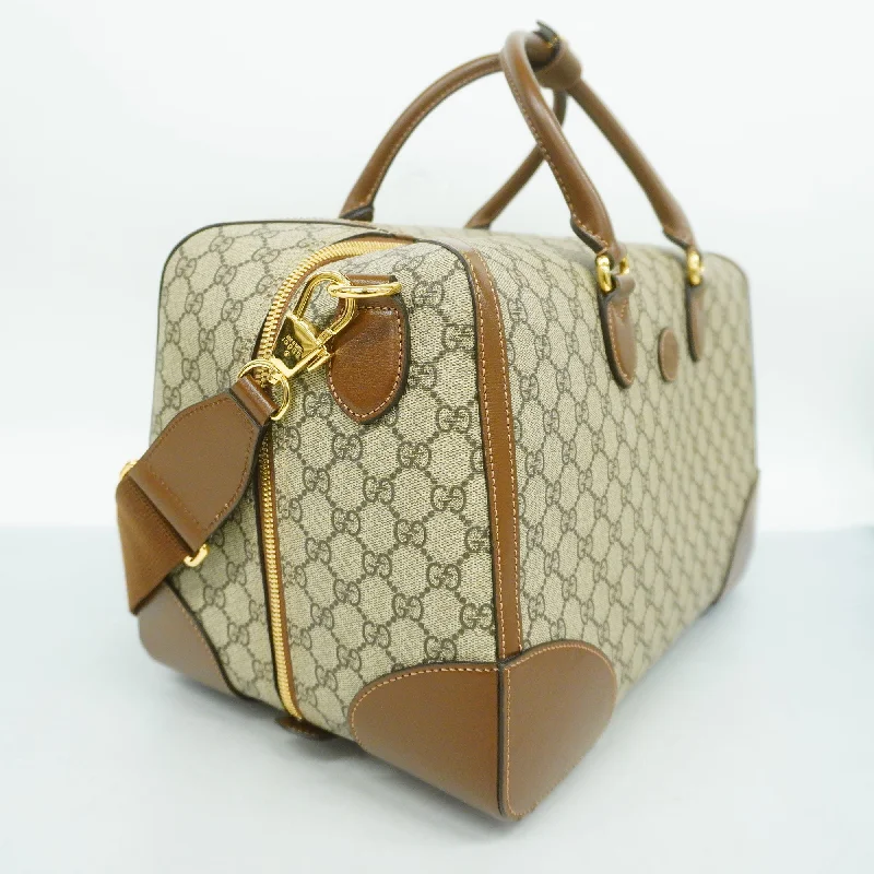 Gucci  Interlocking G 322055 Unisex GG Supreme Boston Bag Beige,Brown