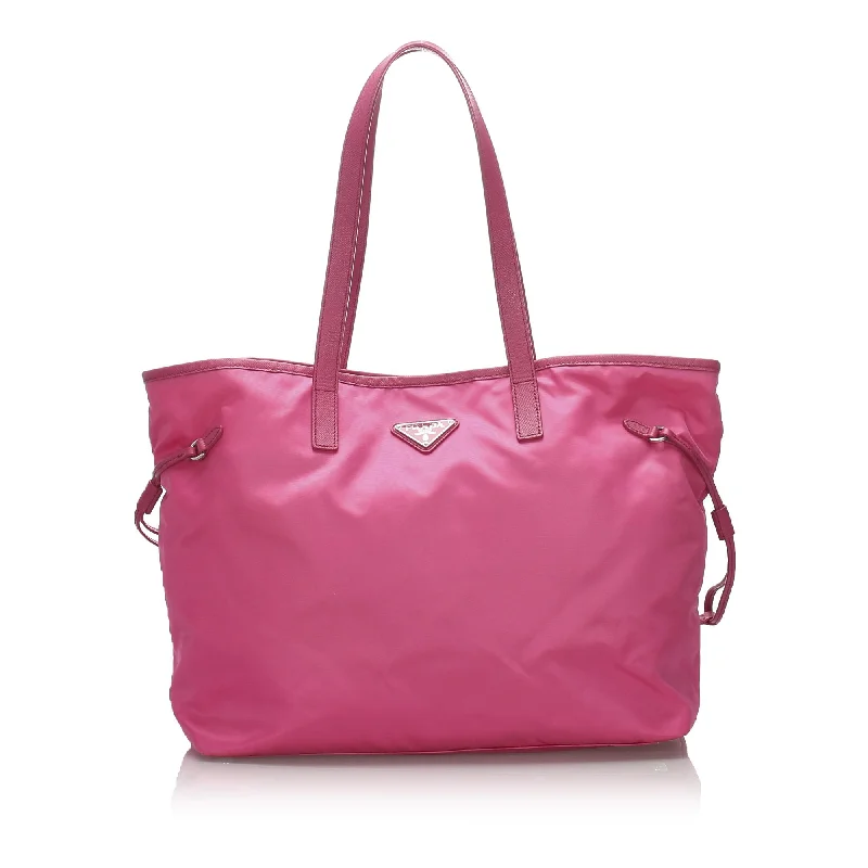 Prada Pink Nylon Fabric Tessuto Tote Bag Italy