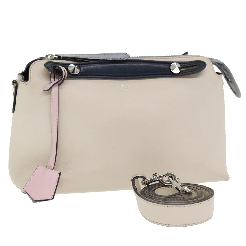 FENDI Hand Bag Leather Beige  ar12221