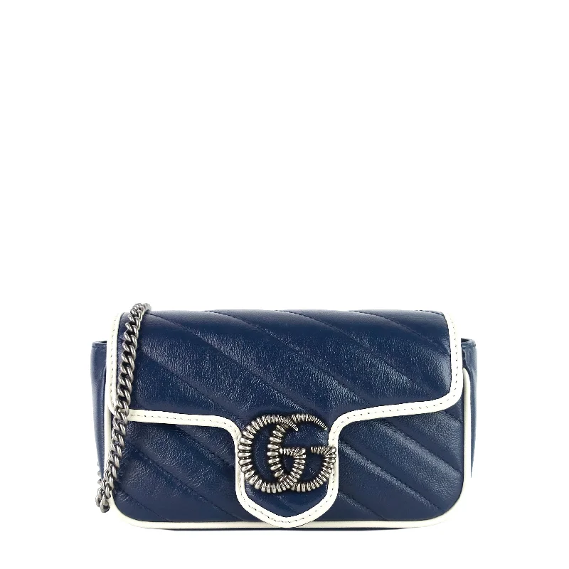 GG Marmont Diagonal Torchon Super Mini Leather Bag