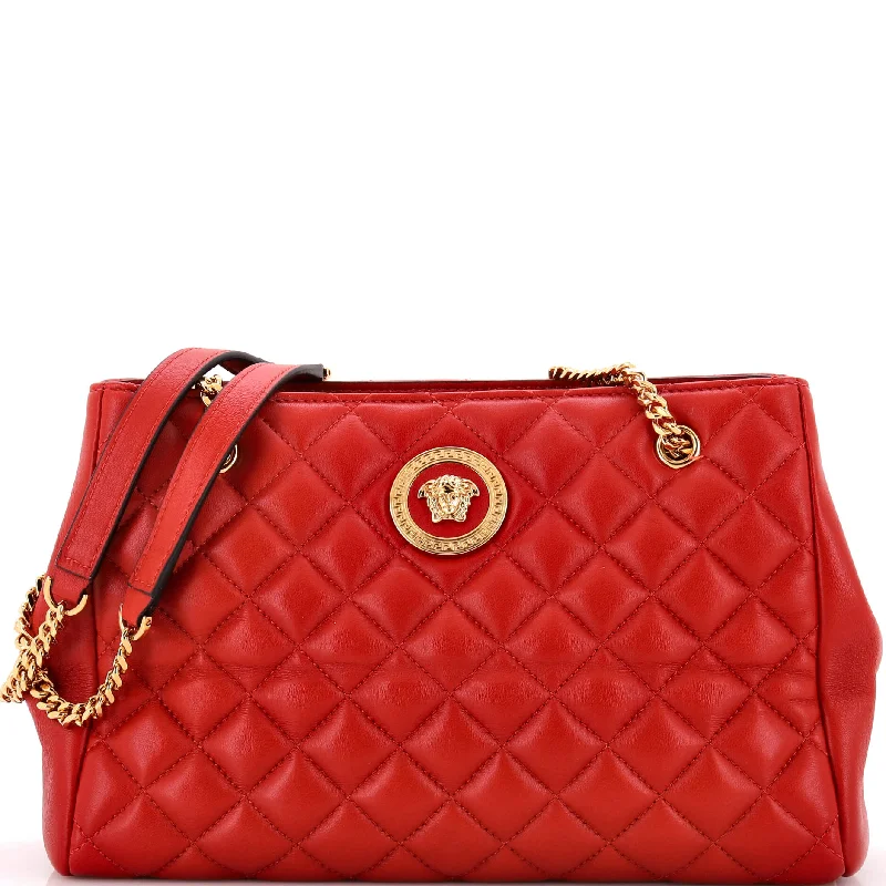 Medusa Icon Open Chain Tote Quilted Leather Medium