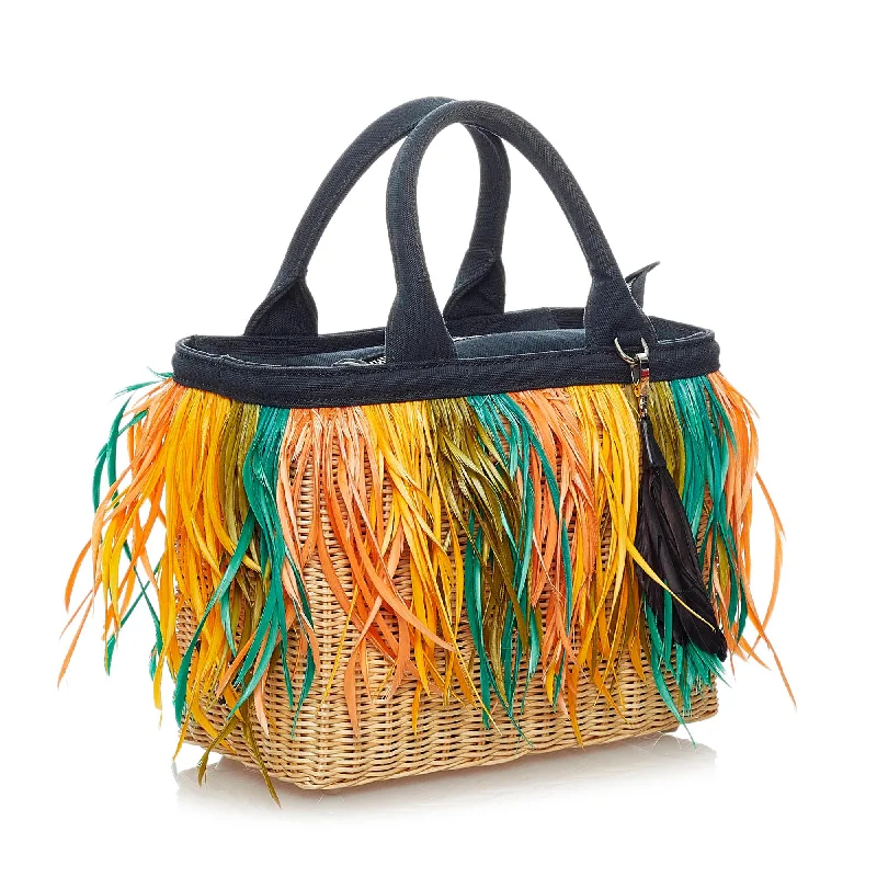 Prada Fringed Raffia Satchel 30018