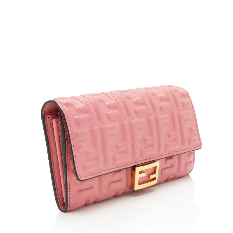 Fendi FF Embossed Calfskin Continental Wallet (SHF-NFEUfq)