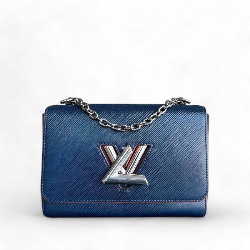 Louis Vuitton LV Twist EPI Leather Blue MM Silver Hardware