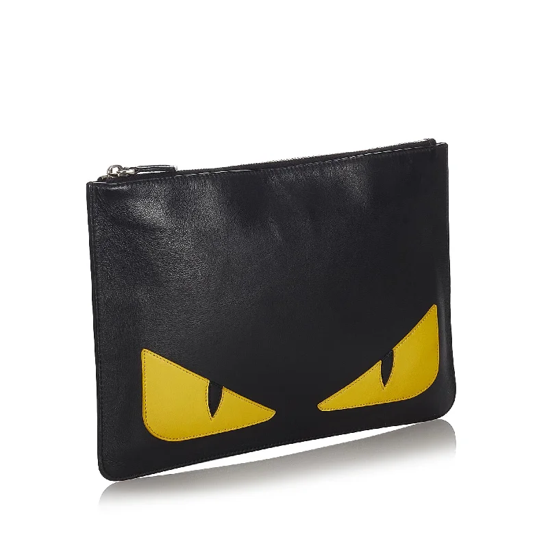 Fendi Monster Leather Clutch Bag (SHG-26730)