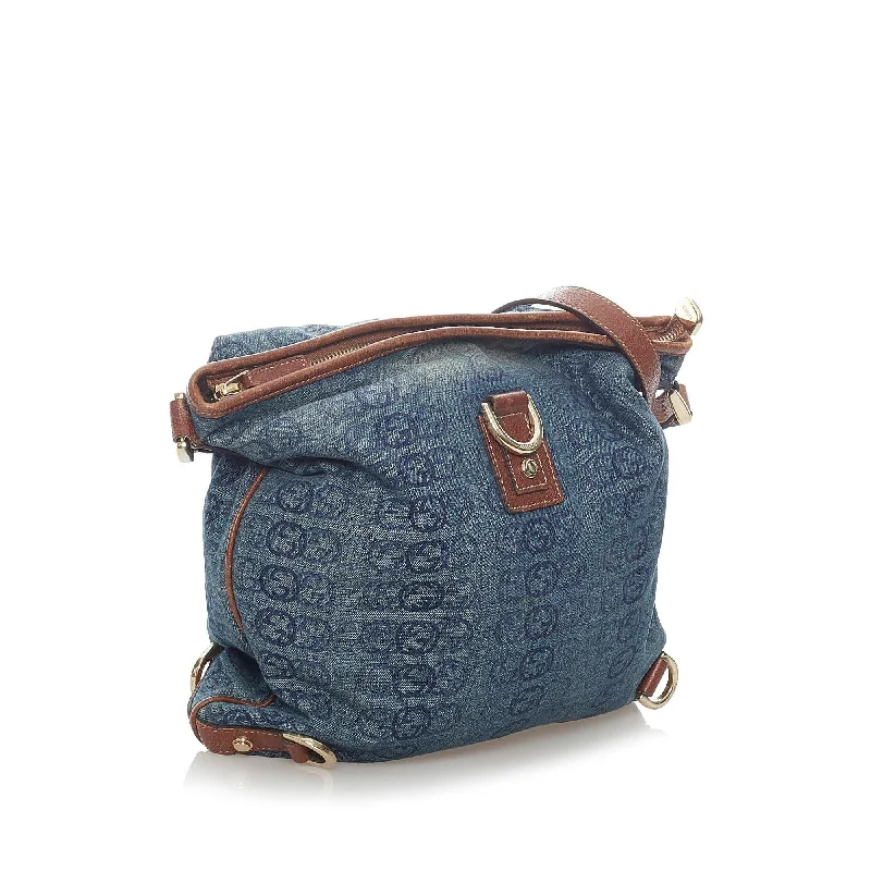 Gucci Abbey D-Ring Denim Crossbody Bag (31580)