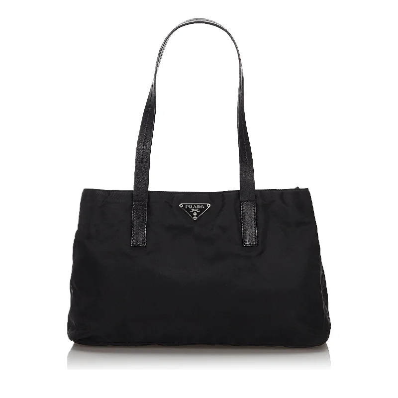 Prada Black Nylon Fabric Tote Bag Italy