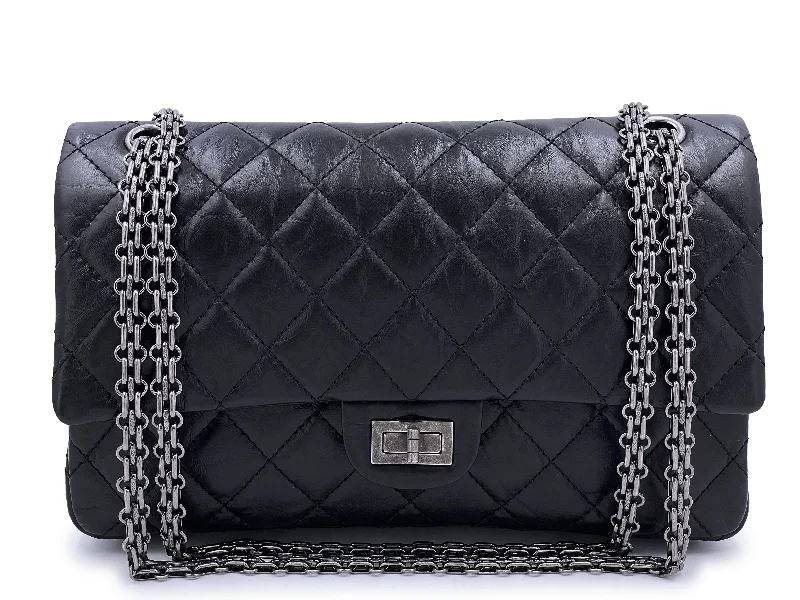 Chanel Black Reissue 2.55 Classic Double Flap Bag 226 Medium