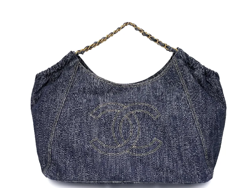 Chanel Denim Large Coco Cabas Tote Bag GHW