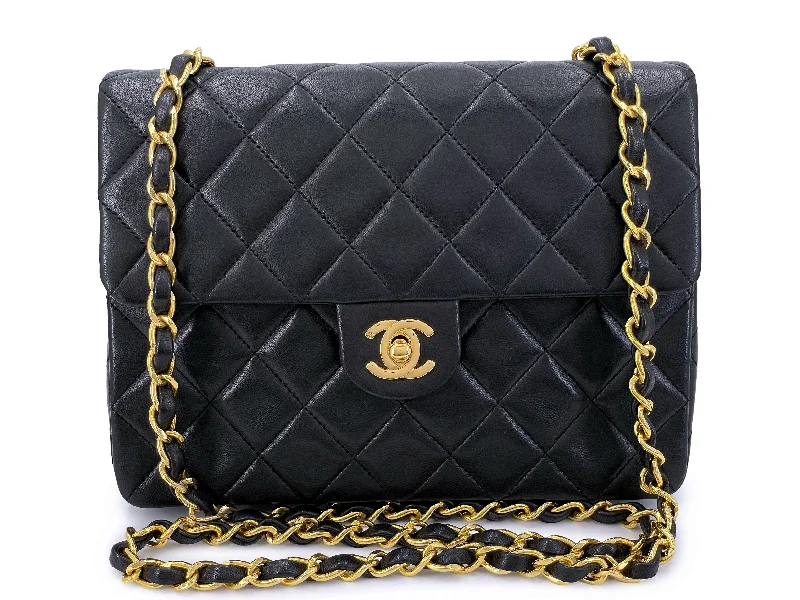 Chanel Vintage 1989 Black 20cm Mini Flap Bag 24k GHW