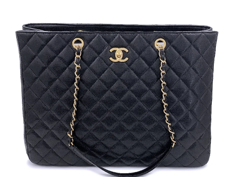 Chanel Black Caviar Timeless Classic Grand Shopper Tote Bag GHW