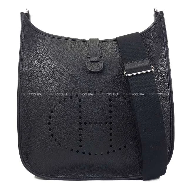 HERMES Shoulder bag Evelyne 33 GM Noir (Black) Taurillon Clemence Silver HW Stamp W[BRAND NEW][Authentic]