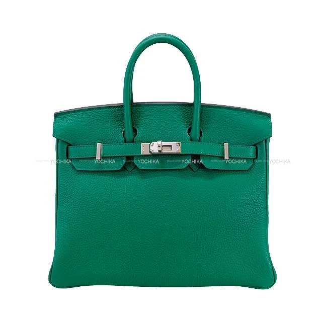 HERMES Handbag Birkin25 Vert Vertigo Veau Togo Silver HW Stamp