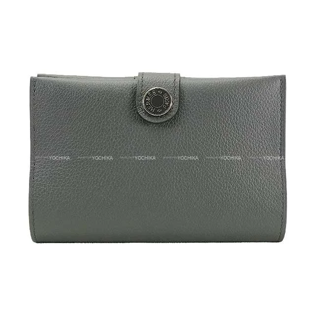 HERMES passport case R.M.S Selle Button Gris Misty Evercolor Silver HW Stamp