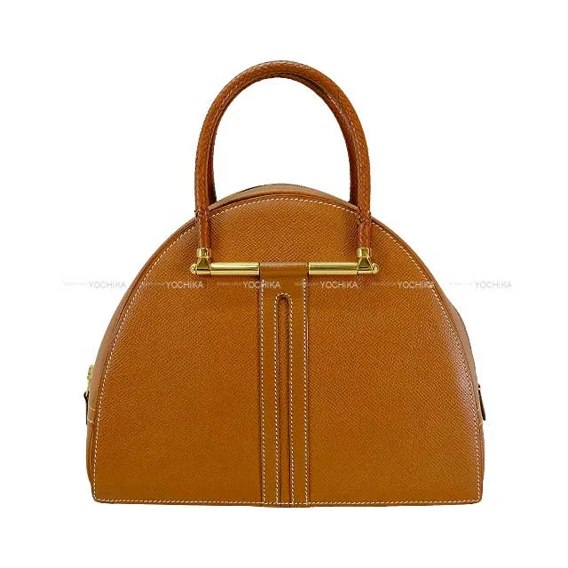 [] HERMES Handbag Gobi PM Gold Couchevel Gold HW Stamp 〇X