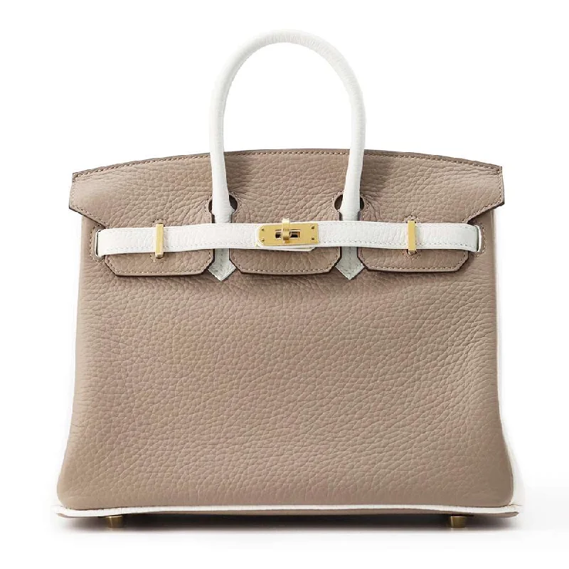 HERMES BirkinSPO Etoupe/White Taurillon Clemence