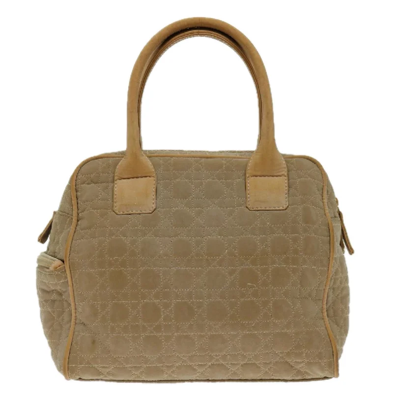 CHRISTIAN DIOR Canage Hand Bag Nylon Beige Auth bs12732