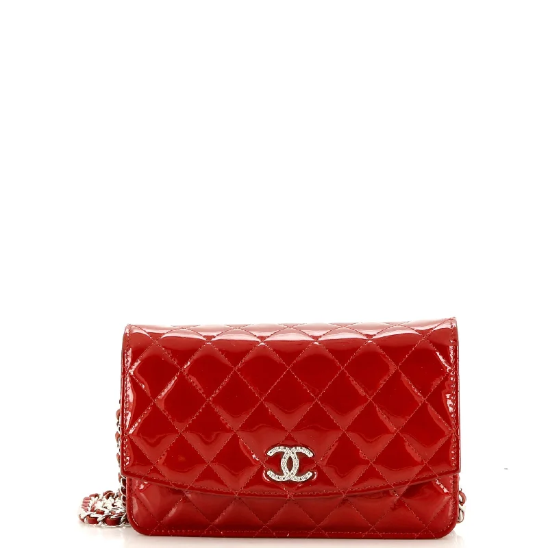 Brilliant Wallet on Chain Quilted Patent