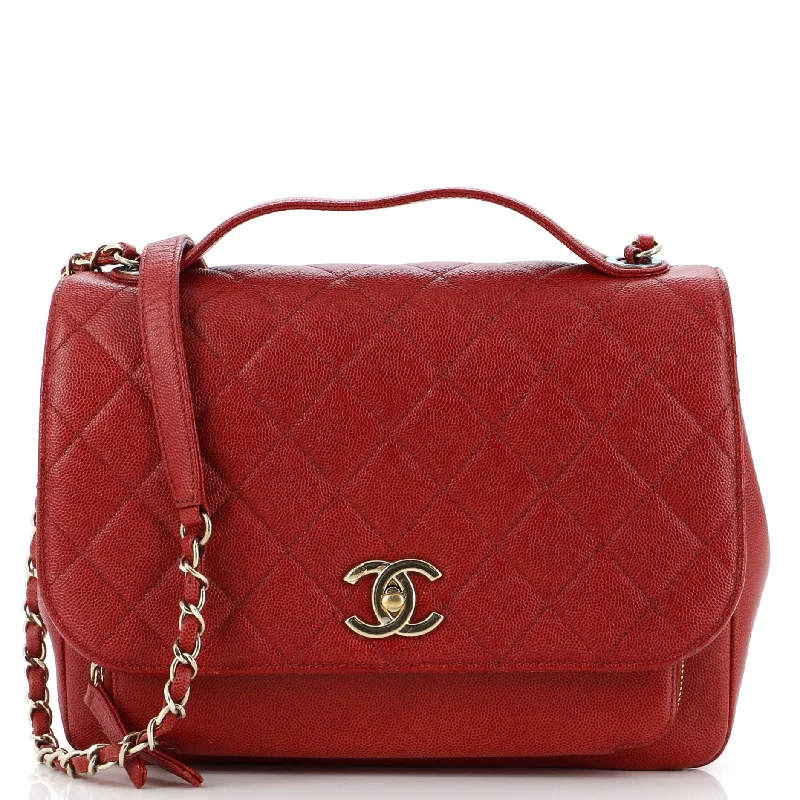 Business Affinity Flap Bag Quilted Caviar Large