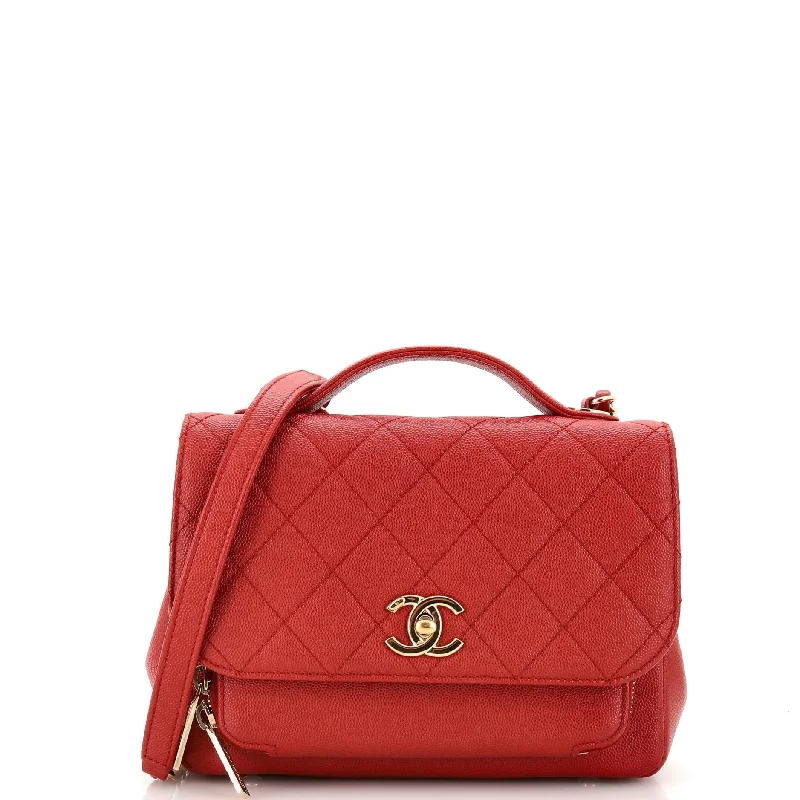 Business Affinity Flap Bag Quilted Caviar Small