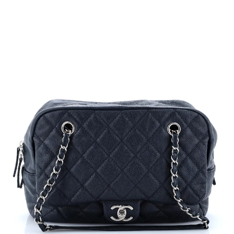 Camera Case Flap Bag Quilted Caviar Medium