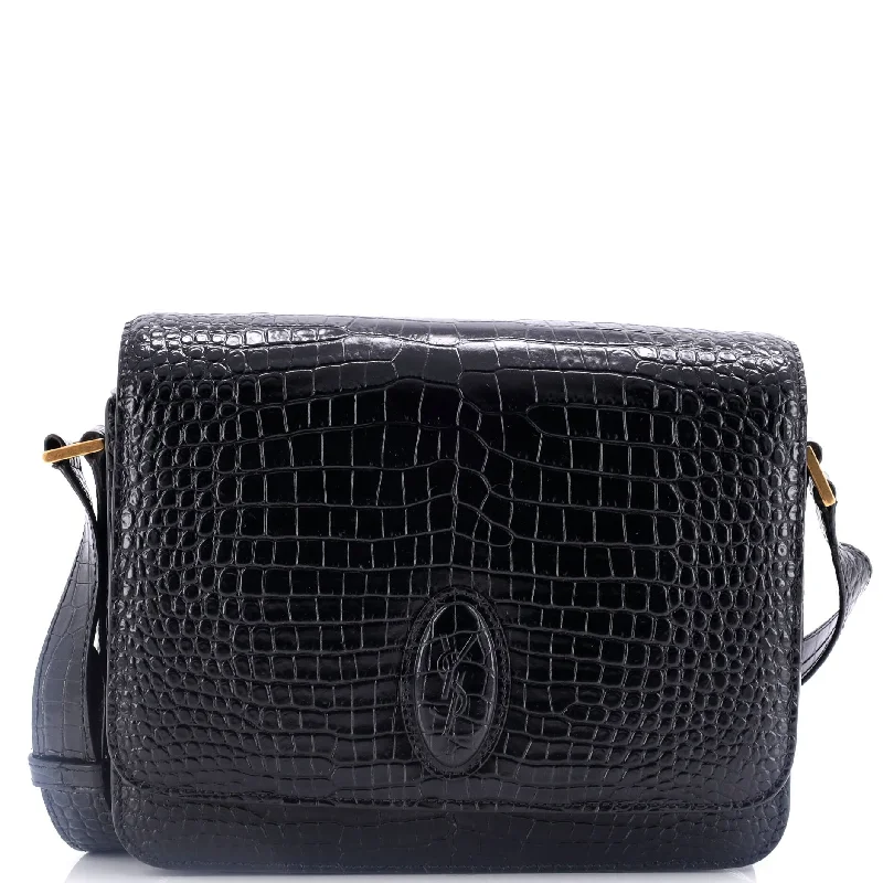 Le 61 Saddle Bag Crocodile Embossed Leather Medium